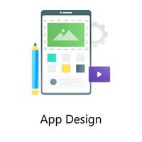 Editing media app, gradient vector of app design