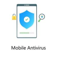A modern gradient vector of mobile antivirus,  padlock with security shield