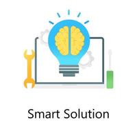 Trendy gradient vector of smart solution, brainstorming concept