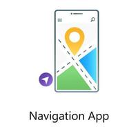 Mobile gps, gradient vector of navigation app