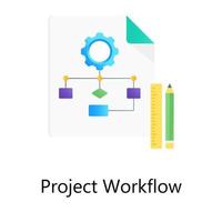 Gradient vector of project workflow, website flowchart