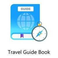 icono de concepto de gradiente plano de libro de guía de viaje, guía de visitantes vector