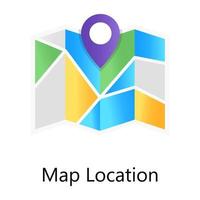 Direction guidance, map location flat gradient concept icon vector