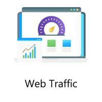 Online testing speed, web traffic vector in design