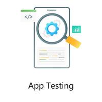 App testing concept in gradient style, content searching concept vector