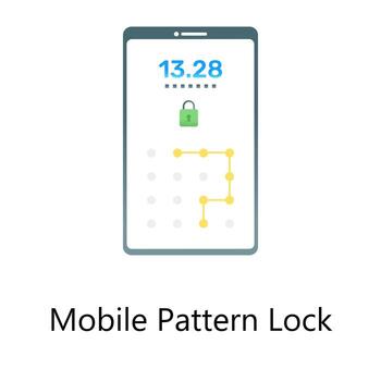 Mobile pattern lock vector, flat gradient style vector