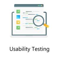 Usability testing concept in gradient style, content searching vector