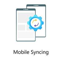 Concept of device synchronization, gradient vector on mobile sync