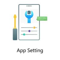 Smartphone preference, gradient vector of app setting