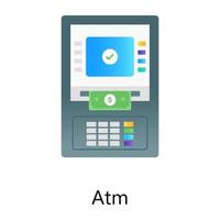 la banca instantánea permite realizar pagos directamente desde su banco, vector de cajero automático en estilo degradado