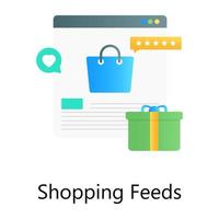 Gradient vector of shopping feeds, ecommerce rating concept