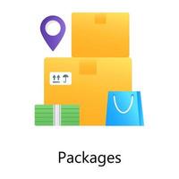 An vector of packages in modern gradient style