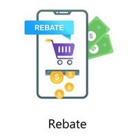 Mcommerce discount app, gradient vector of rebate