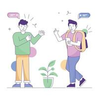 Flat illustration of academic discussion vector