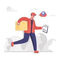 A doorstep delivery flat vector, shipping services vector