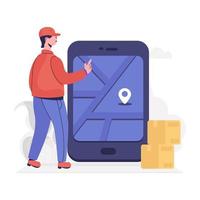 An online navigation flat illustrative vector