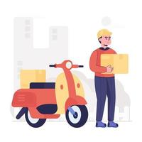 A doorstep delivery flat vector, shipping services vector