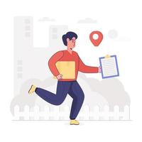 A delivery location flat vector illustration