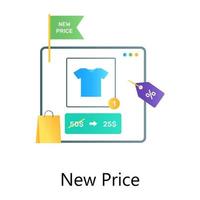 Mobile shopping app, gradient vector of new price design