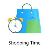 vector de gradiente de tiempo de compras, alarma de comercio electrónico