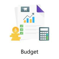 Calculator with checklist, budget vector in gradient design