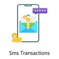 Banking text alert, gradient vector of sms transaction