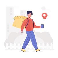 A delivery location flat vector illustration