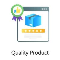 Logistic parcel quality verification, flat gradient vector of quality product design