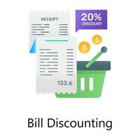 Bill statement with discount rate, gradient vector of bill discounting design