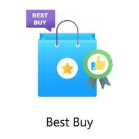 Gradient vector of best buy, shopping quality concept