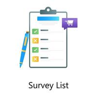 Shopping plan and user feedback concept, gradient vector of survey list design