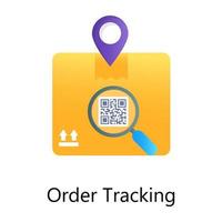 location pointer over cardboard, order tracking vector of gradient design