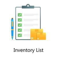 Logistic check mark sheet, inventory list vector in gradient design