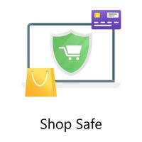 Secure ecommerce, gradient vector of shop safe