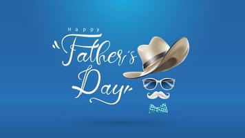 Happy Fathers Day greeting card, banner design with lettering, typography or Calligraphy in three-dimensional style vector
