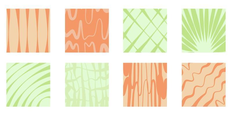 Groovy background in modern style. Vintage style. Vector set. Banner design. Colorful groovy cover in vintage on pink or green background