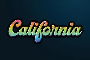 California Lettering typography vector
