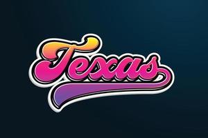 Texas Lettering typography vector