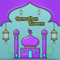 ramadan banner vector, cartoon style vector