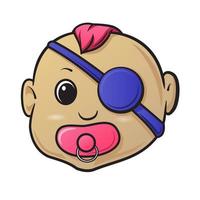 naughty baby head vector illustration