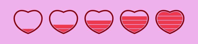 heart energy icon, from low to full vector