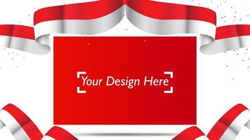 Indonesian independence day background template with empty space for text design vector