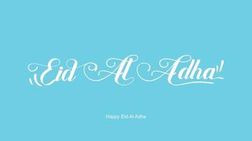 Eid al-Adha handwritten lettering. Beautiful text design for for graphic poster, greeting card etc.Greeting vector illustration