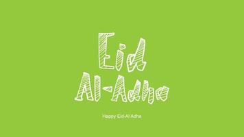 Eid al-Adha handwritten lettering. Beautiful text design for for graphic poster, greeting card etc.Greeting vector illustration