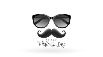 Happy Fathers Day greeting card, banner design with lettering, typography or Calligraphy in three-dimensional style vector