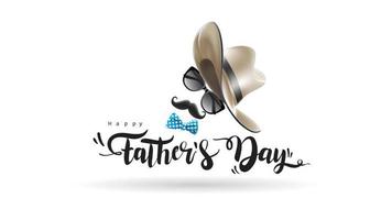 Happy Fathers Day greeting card, banner design with lettering, typography or Calligraphy in three-dimensional style vector