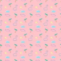 Seamless pastel dinosaurs strips pattern for unsex kids. vector