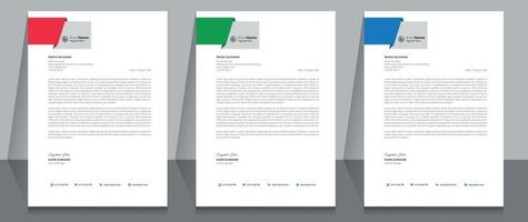 plantilla de formato de membrete, plantilla de diseño de membrete de estilo empresarial. diseños de plantillas de membrete de la empresa. vector