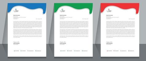 Letterhead Format Template, Business Style Letterhead Design Template. Company Letterhead Template Designs. vector