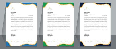 Letterhead Format Template, Business Style Letterhead Design Template. Company Letterhead Template Designs. vector